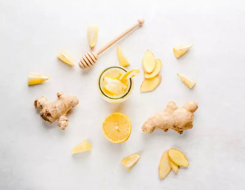 ginger root tea with lemon and honey